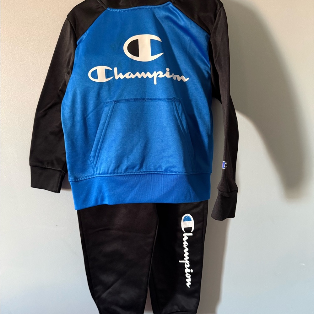 Champion Black and Blue Athletic Set